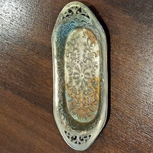 Trinket Tray/ Ashtray Silvertone 6"×2.5"